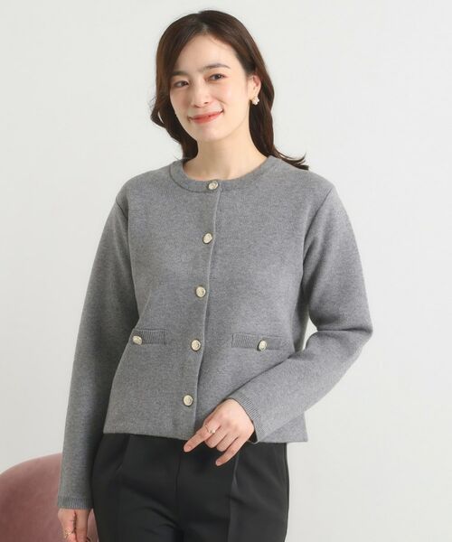 ITS'DEMO / イッツデモ ノーカラージャケット | 【手洗い可】ニットジャケット | 詳細15