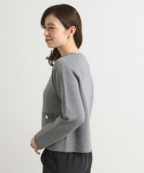 ITS'DEMO / イッツデモ ノーカラージャケット | 【手洗い可】ニットジャケット | 詳細16