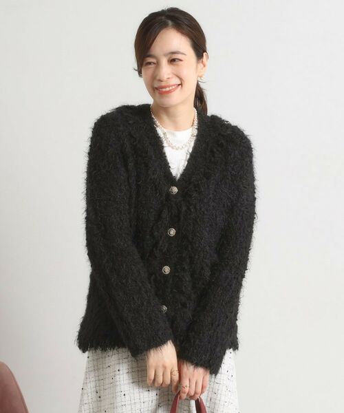 ITS'DEMO / イッツデモ ノーカラージャケット | ファンシーヤーンニットジャケット | 詳細5