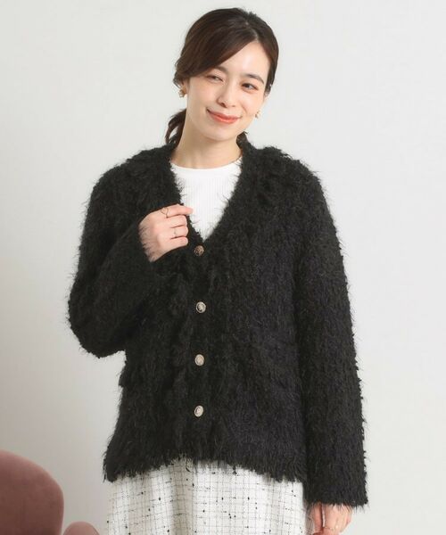 ITS'DEMO / イッツデモ ノーカラージャケット | ファンシーヤーンニットジャケット | 詳細9