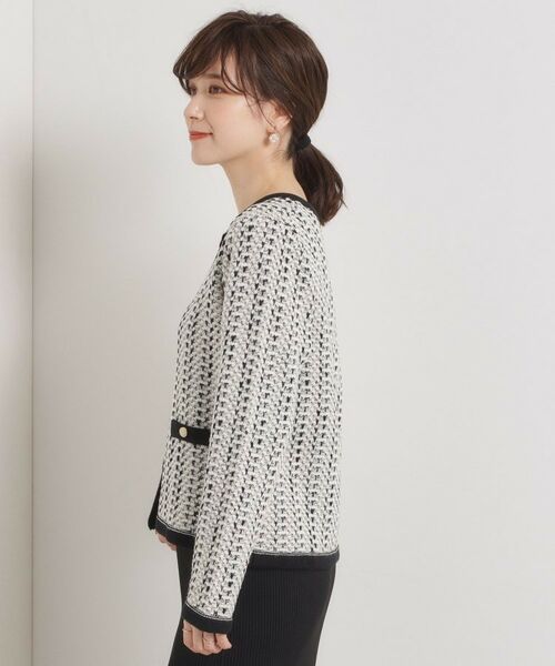 ITS'DEMO / イッツデモ ノーカラージャケット | 【手洗い可】ラメツイードニットジャケット | 詳細16