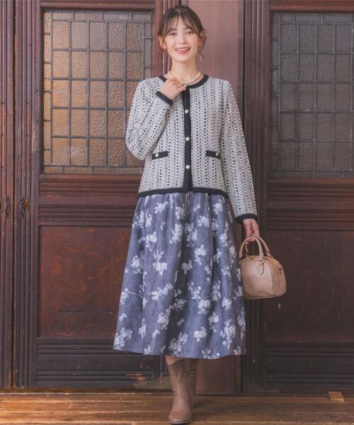 ITS'DEMO / イッツデモ ノーカラージャケット | 【手洗い可】ラメツイードニットジャケット | 詳細2