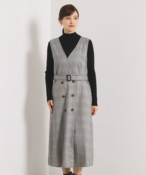 ITS'DEMO / イッツデモ ミニ丈・ひざ丈ワンピース | 【手洗い可】チェック柄ジャンスカ | 詳細14