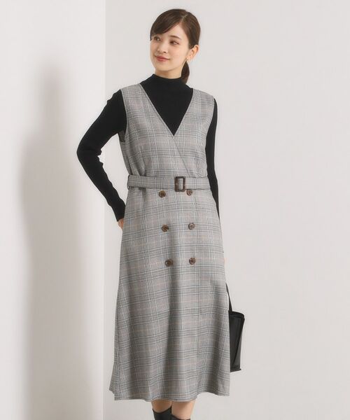 ITS'DEMO / イッツデモ ミニ丈・ひざ丈ワンピース | 【手洗い可】チェック柄ジャンスカ | 詳細2