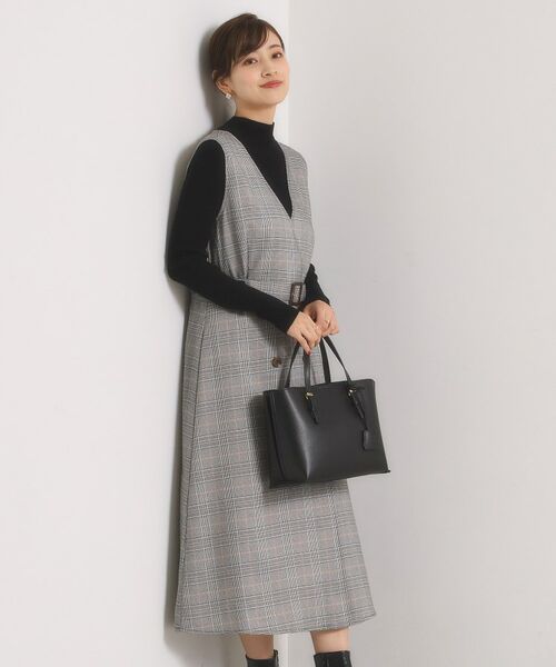 ITS'DEMO / イッツデモ ミニ丈・ひざ丈ワンピース | 【手洗い可】チェック柄ジャンスカ | 詳細3