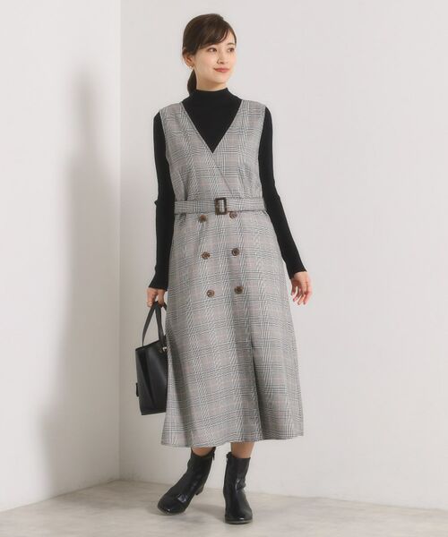 ITS'DEMO / イッツデモ ミニ丈・ひざ丈ワンピース | 【手洗い可】チェック柄ジャンスカ | 詳細4