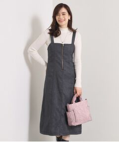 ITS'DEMO / イッツデモ ミニ丈・ひざ丈ワンピース | 【手洗い可】デニム風ジャンスカ