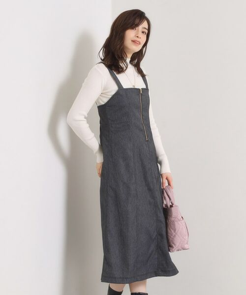 ITS'DEMO / イッツデモ ミニ丈・ひざ丈ワンピース | 【手洗い可】デニム風ジャンスカ | 詳細1