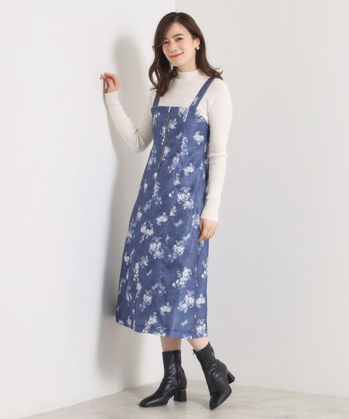ITS'DEMO / イッツデモ ミニ丈・ひざ丈ワンピース | 【手洗い可】デニム風ジャンスカ | 詳細11