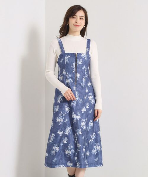 ITS'DEMO / イッツデモ ミニ丈・ひざ丈ワンピース | 【手洗い可】デニム風ジャンスカ | 詳細13