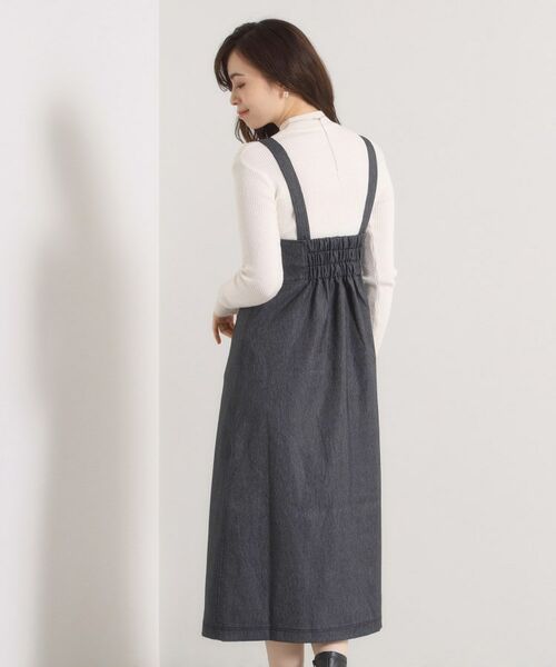 ITS'DEMO / イッツデモ ミニ丈・ひざ丈ワンピース | 【手洗い可】デニム風ジャンスカ | 詳細2