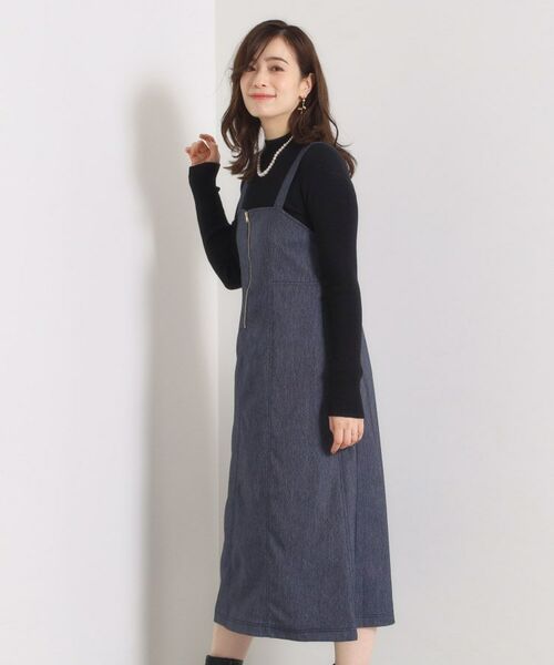 ITS'DEMO / イッツデモ ミニ丈・ひざ丈ワンピース | 【手洗い可】デニム風ジャンスカ | 詳細6