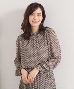 ITS'DEMO / イッツデモ シャツ・ブラウス | 【手洗い可／セットアップ可】チェックスタンドフリルブラウス