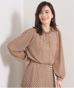 ITS'DEMO / イッツデモ シャツ・ブラウス | 【手洗い可／セットアップ可】チェックスタンドフリルブラウス