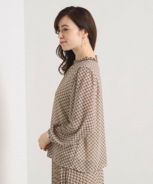 ITS'DEMO / イッツデモ シャツ・ブラウス | 【手洗い可／セットアップ可】チェックスタンドフリルブラウス | 詳細17