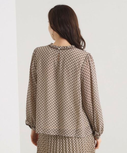 ITS'DEMO / イッツデモ シャツ・ブラウス | 【手洗い可／セットアップ可】チェックスタンドフリルブラウス | 詳細18