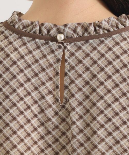 ITS'DEMO / イッツデモ シャツ・ブラウス | 【手洗い可／セットアップ可】チェックスタンドフリルブラウス | 詳細20