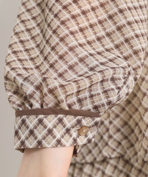ITS'DEMO / イッツデモ シャツ・ブラウス | 【手洗い可／セットアップ可】チェックスタンドフリルブラウス | 詳細22