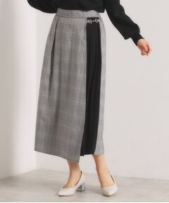 ITS'DEMO / イッツデモ ショート・ハーフ・半端丈パンツ | 【手洗い可】チェック切替ガウチョパンツ