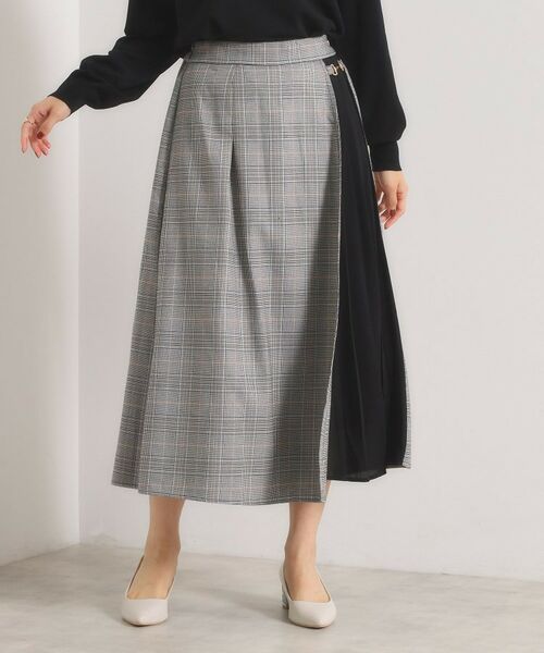 ITS'DEMO / イッツデモ ショート・ハーフ・半端丈パンツ | 【手洗い可】チェック切替ガウチョパンツ | 詳細1