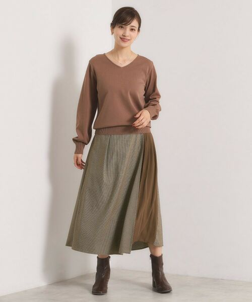 ITS'DEMO / イッツデモ ショート・ハーフ・半端丈パンツ | 【手洗い可】チェック切替ガウチョパンツ | 詳細11