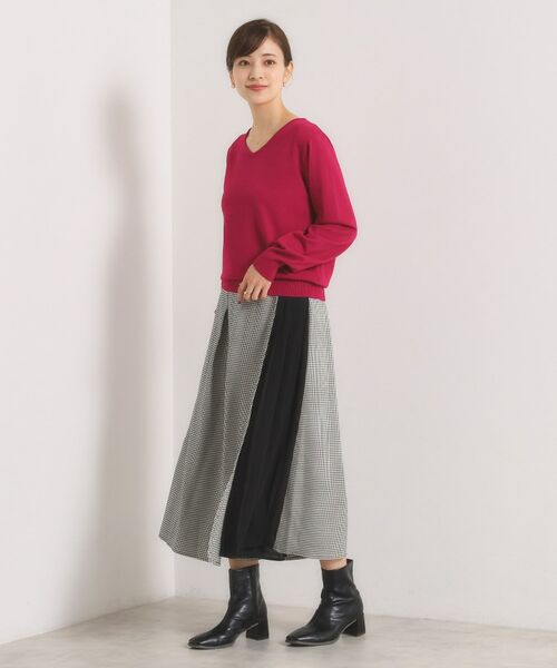 ITS'DEMO / イッツデモ ショート・ハーフ・半端丈パンツ | 【手洗い可】チェック切替ガウチョパンツ | 詳細6