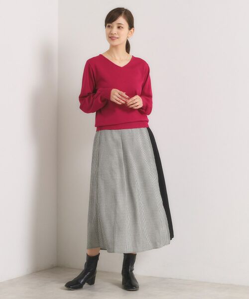 ITS'DEMO / イッツデモ ショート・ハーフ・半端丈パンツ | 【手洗い可】チェック切替ガウチョパンツ | 詳細7