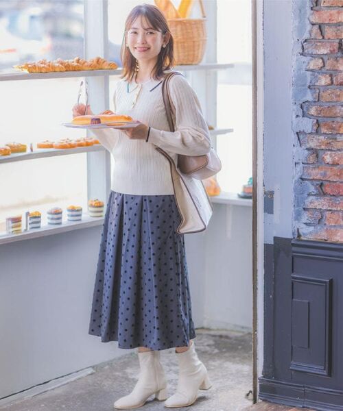 ITS'DEMO / イッツデモ スカート | 【手洗い可】フロッキードットスカート | 詳細1