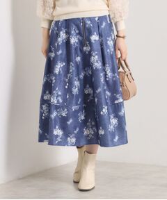 ITS'DEMO / イッツデモ スカート | 【手洗い可／ウエストゴム】フロントジップデニム風スカート