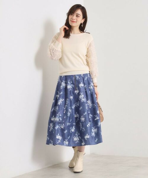 ITS'DEMO / イッツデモ スカート | 【手洗い可／ウエストゴム】フロントジップデニム風スカート | 詳細12