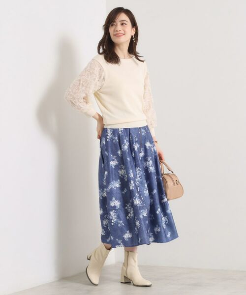 ITS'DEMO / イッツデモ スカート | 【手洗い可／ウエストゴム】フロントジップデニム風スカート | 詳細13