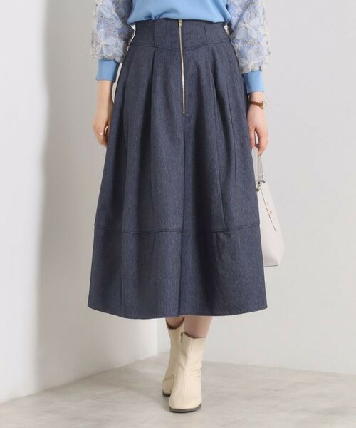 ITS'DEMO / イッツデモ スカート | 【手洗い可／ウエストゴム】フロントジップデニム風スカート | 詳細3