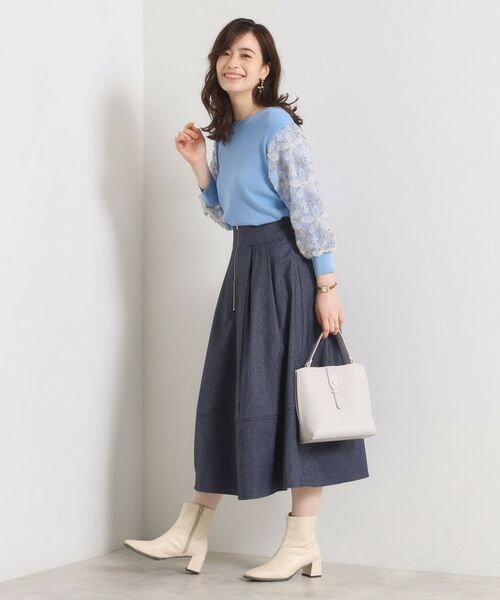 ITS'DEMO / イッツデモ スカート | 【手洗い可／ウエストゴム】フロントジップデニム風スカート | 詳細5