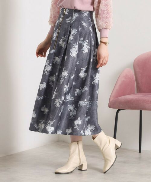 ITS'DEMO / イッツデモ スカート | 【手洗い可／ウエストゴム】フロントジップデニム風スカート | 詳細7