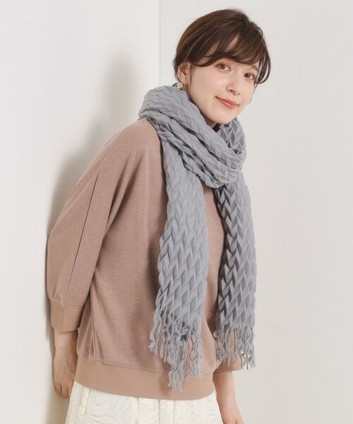 ITS'DEMO / イッツデモ マフラー・ショール・スヌード・ストール | 【手洗い可】ダイヤプリーツ無地ストール | 詳細5