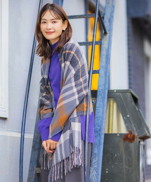 ITS'DEMO / イッツデモ マフラー・ショール・スヌード・ストール | 【洗濯可】クリーミータッチ60幅チェックストール | 詳細2