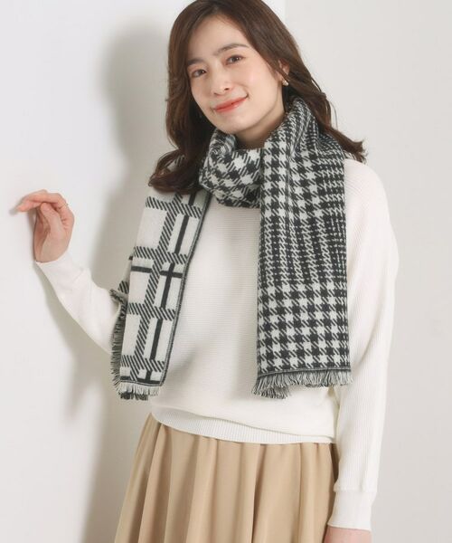 ITS'DEMO / イッツデモ マフラー・ショール・スヌード・ストール | 【手洗い可】ラメチェック切替ストール | 詳細5