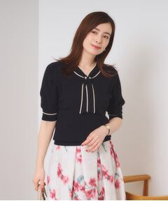 ITS'DEMO / イッツデモ ニット・セーター | 【手洗い可】配色ボウタイニット