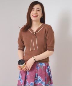 ITS'DEMO / イッツデモ ニット・セーター | 【手洗い可】配色ボウタイニット