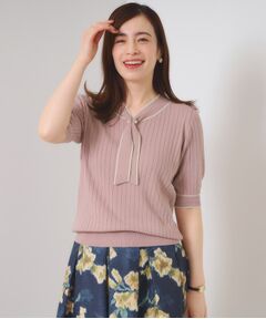 ITS'DEMO / イッツデモ ニット・セーター | 【手洗い可】配色ボウタイニット