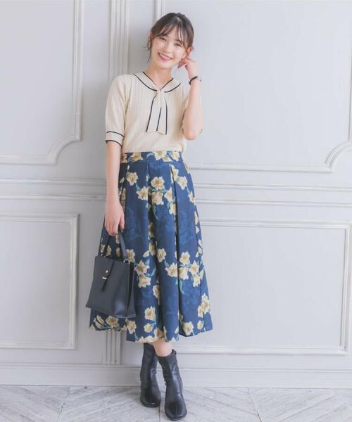 ITS'DEMO / イッツデモ ニット・セーター | 【手洗い可】配色ボウタイニット | 詳細1