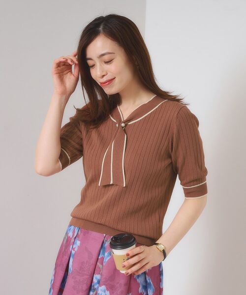 ITS'DEMO / イッツデモ ニット・セーター | 【手洗い可】配色ボウタイニット | 詳細11