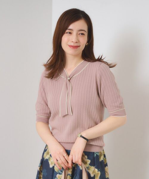 ITS'DEMO / イッツデモ ニット・セーター | 【手洗い可】配色ボウタイニット | 詳細15