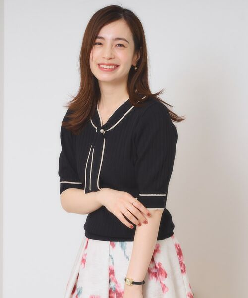 ITS'DEMO / イッツデモ ニット・セーター | 【手洗い可】配色ボウタイニット | 詳細7