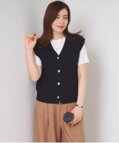 ITS'DEMO / イッツデモ ニット・セーター | 【手洗い可】Vネックニットジレ