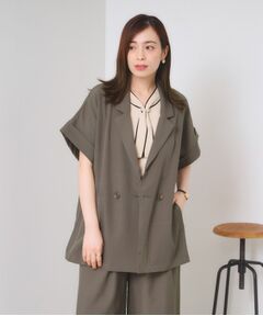 ITS'DEMO / イッツデモ テーラードジャケット | 【手洗い可／セットアップ可】5分袖ジャケット