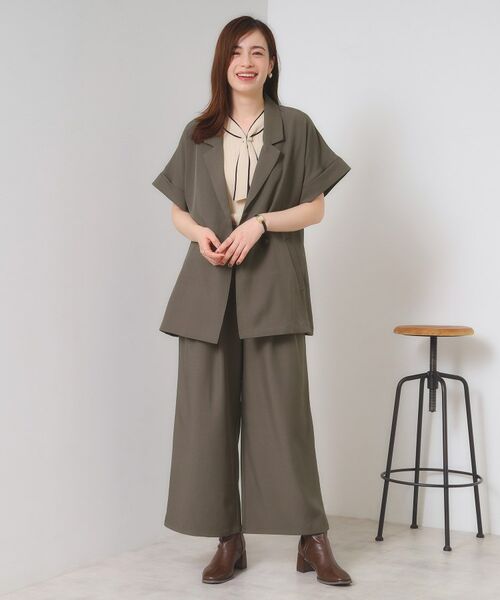 ITS'DEMO / イッツデモ テーラードジャケット | 【手洗い可／セットアップ可】5分袖ジャケット | 詳細10