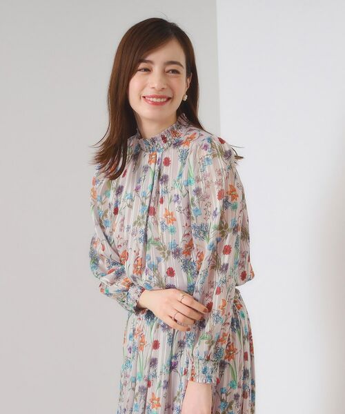 ITS'DEMO / イッツデモ シャツ・ブラウス | 【手洗い可／セットアップ可】ラメストライプ花柄ブラウス | 詳細11