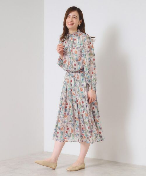 ITS'DEMO / イッツデモ シャツ・ブラウス | 【手洗い可／セットアップ可】ラメストライプ花柄ブラウス | 詳細13