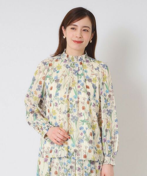 ITS'DEMO / イッツデモ シャツ・ブラウス | 【手洗い可／セットアップ可】ラメストライプ花柄ブラウス | 詳細15